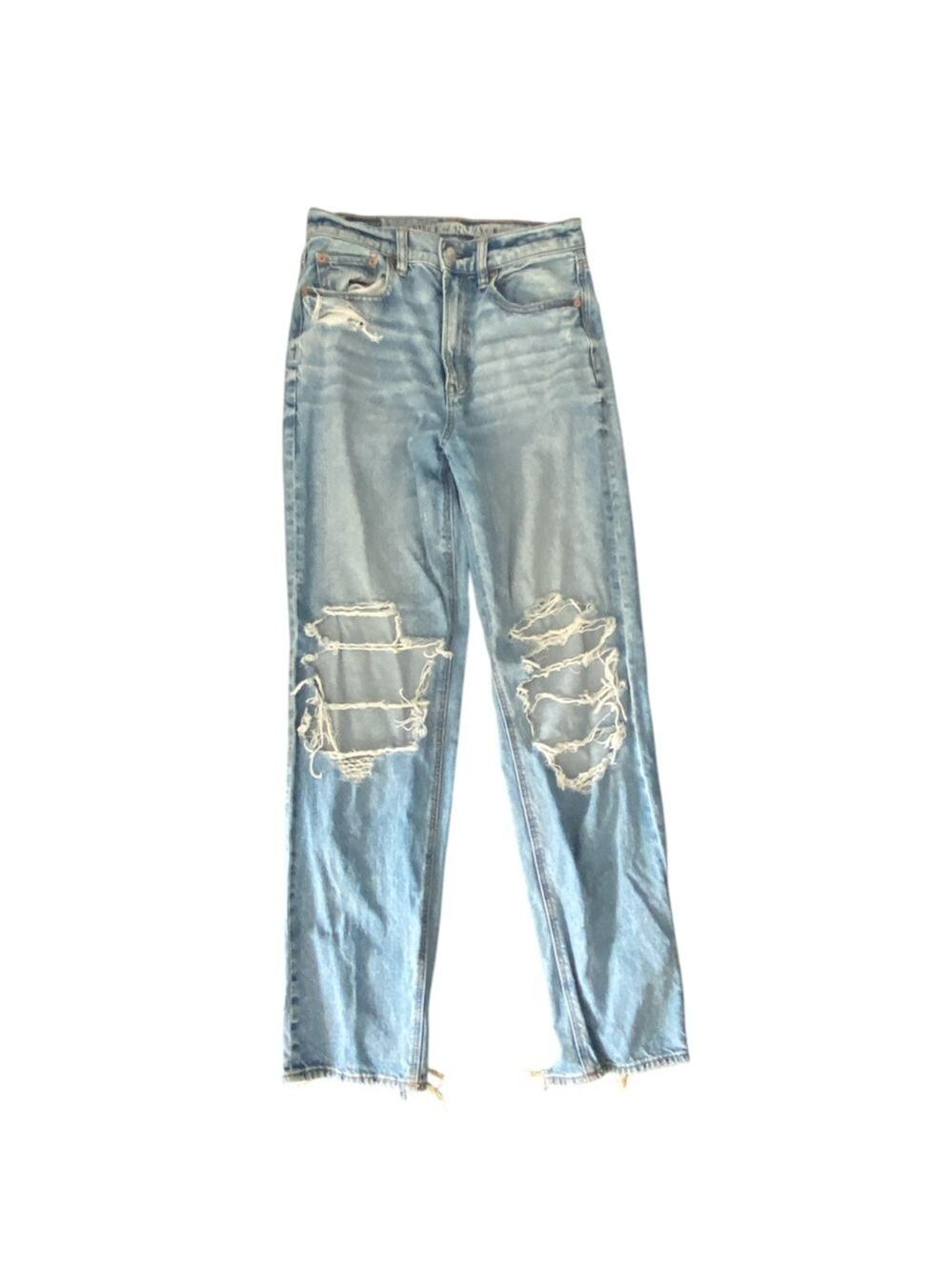 American Eagle Low Rise Bootcut Ripped Blue Jeans Size 0